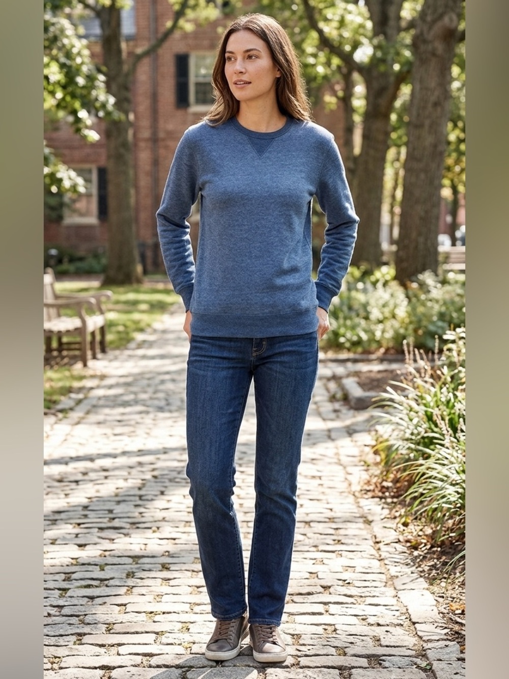 J. Crew || woman’s Heather Blue Crewneck Sweater size XS